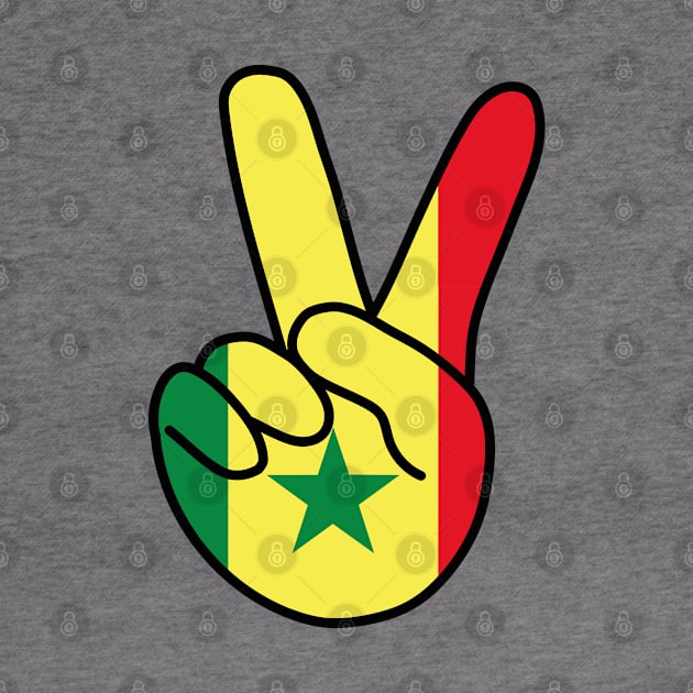 Senegal Flag V Sign by DiegoCarvalho